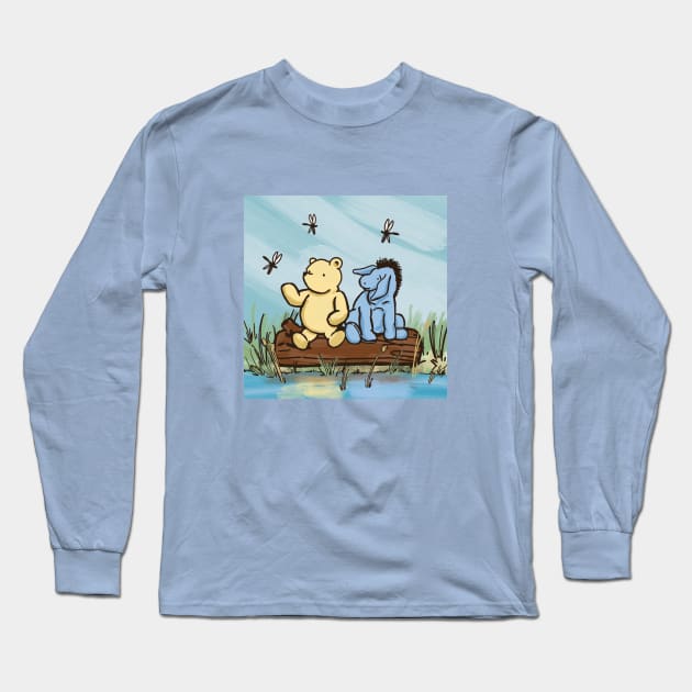 Pooh and Eeyore Long Sleeve T-Shirt by Imagine8 Design